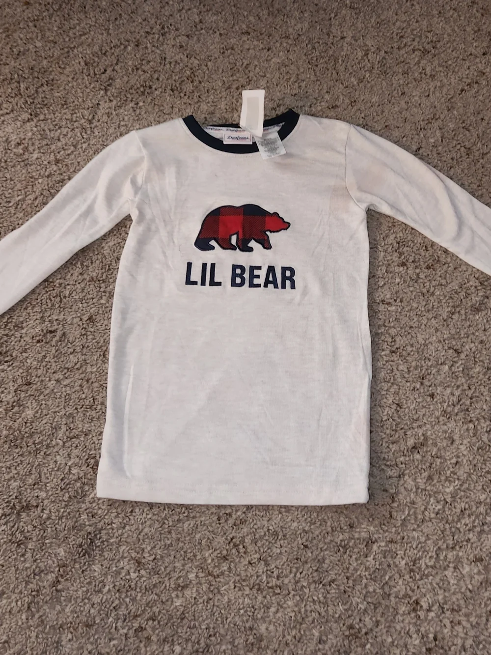 Kids 'Lil Bear' Red & BlackPlaid Pajama Set Size 10 For Boys